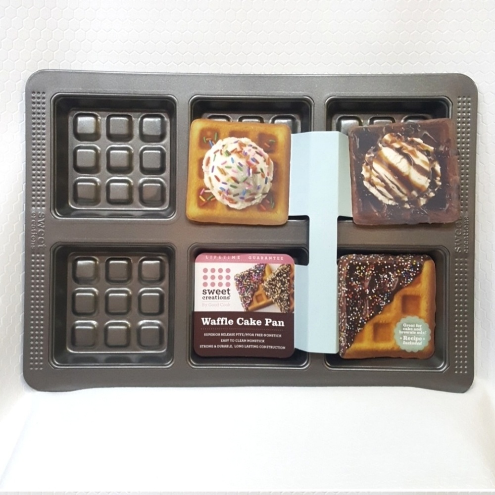 Waffle Cake Pan 6 Brownie Good Cook Metal Bake